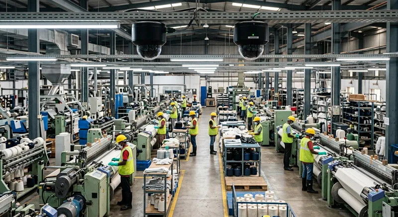 Factory production floor CCTV system at Patturaikkal, Thrissur