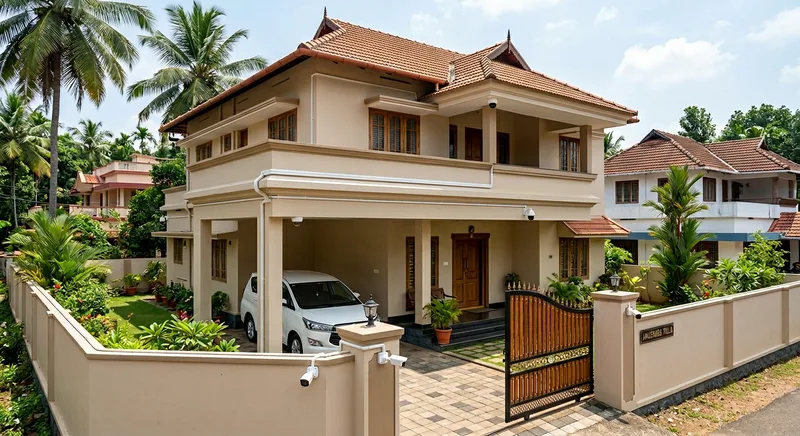 Six camera residential CCTV system installed at a Punkunnam villa in Thrissur